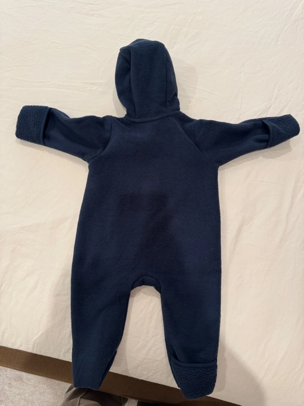 H&M Navy Fleece Hooded One-Piece for Kids size 3 months